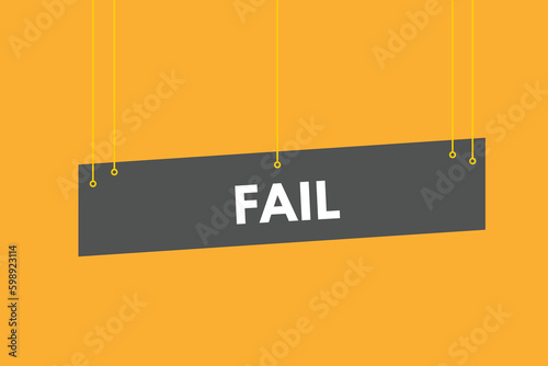 Fail text Button. Fail Sign Icon Label Sticker Web Buttons