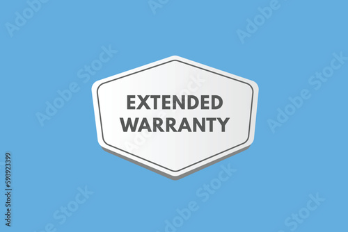 Extended warranty text Button. Extended warranty Sign Icon Label Sticker Web Buttons