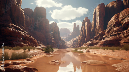 Canyon landscape. Generative AI