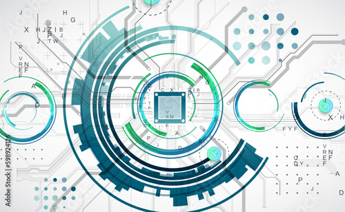 Abstract background on technological and scientific topics. CPU concept.