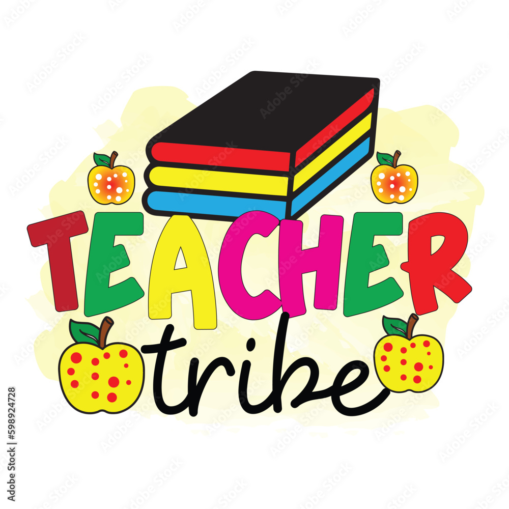Naklejka premium Teacher Typography Sublimation Design