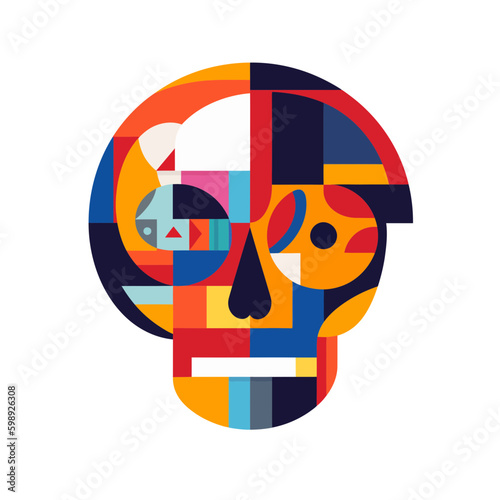 Cubist Logo Icon skull