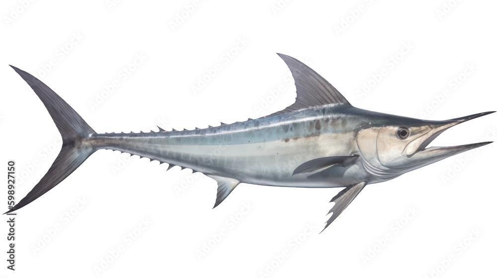 Naklejka premium Espadon voilier argenté, entier, détouré