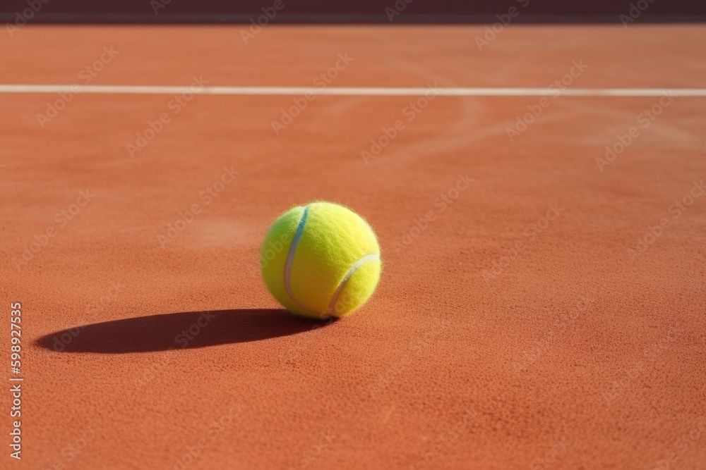 tennis ball on court, ai generative