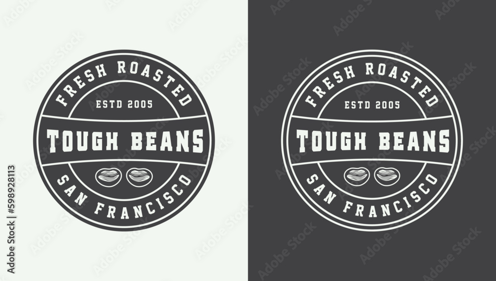 Obraz premium Set of vintage retro coffee emblem, logo, badge, label. mark, poster or print. Engraving woodcut linocut style. Graphic Art Vector