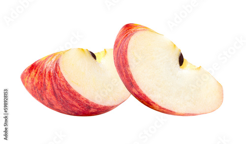 Red apple slice isolated on transparent png