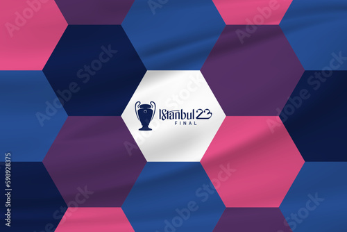 ISTANBUL, TURKEY - APRIL 28, 2023: UEFA Champions League final will take place at Istanbul's Atatürk Olympic Stadium on 10 June 2023.