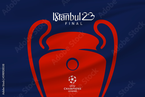 Stampa su tela ISTANBUL, TURKEY - APRIL 28, 2023: UEFA Champions League final will take place at Istanbul's Atatürk Olympic Stadium on 10 June 2023