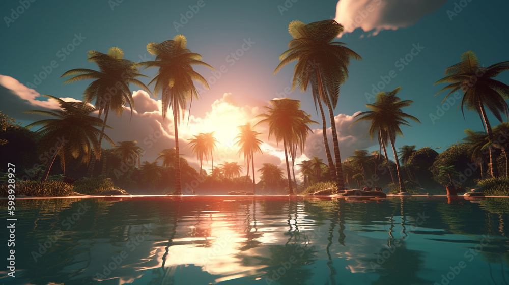 Obraz premium summer beach tropical. Generative AI