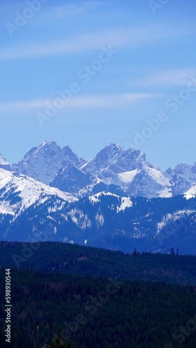 Zakopane tatry wysokie panorama gór, góry w śniegu, podróże widoki, zakopane