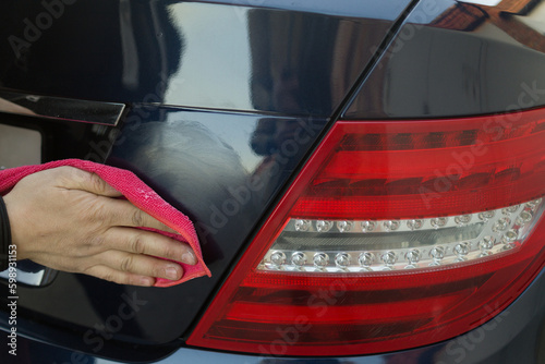 Handcraft manual polishing paste cleaning car with microfiber cloth detailing valet vehicle paint lacquer