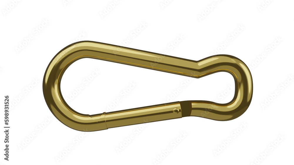 Golden carabin isolated on transparent background. Minimal concept. 3D render Golden carabin isolated on transparent background. Minimal concept. 3D render