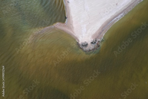 Kolkas Rags or Cape Kolka. The place where the Baltic Sea meets Gulf of Riga. Located in Latvia, Europe