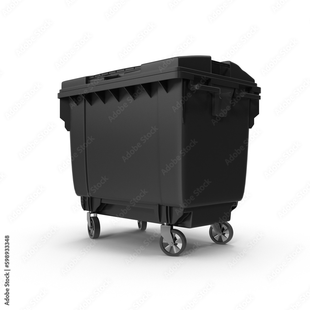 Black dumpster on white background Black dumpster on white background