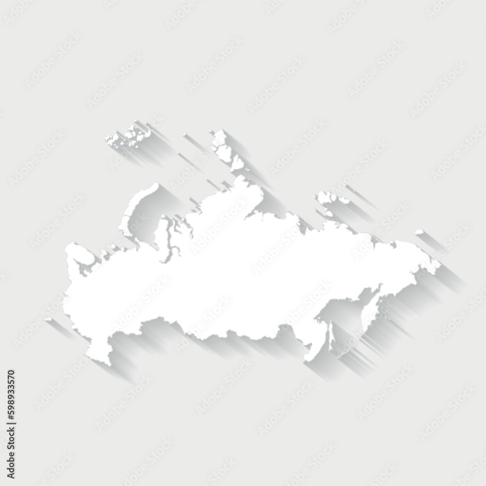 Simple white Russia map on gray background, vector, illustration, eps 10 file