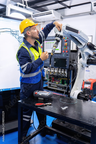 Engineer service robot welding in factory software programming hard ware replacement as per manual