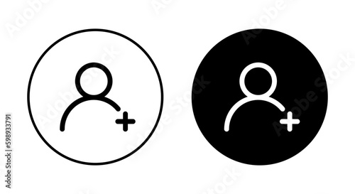Add new member user icon vector. Adding members concept