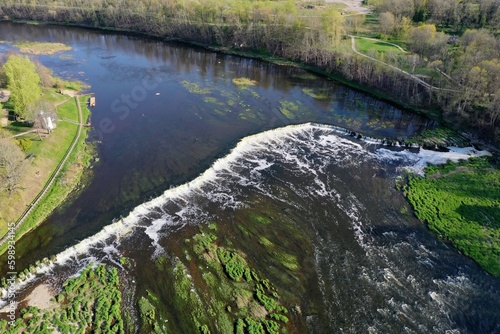 The Venta Rapid is the widest waterfall in Europe, which in spring and autumn offers a view on flying fish. The width of the waterfall is around 100—110 metres, while its height is 1.8—2 metres. 