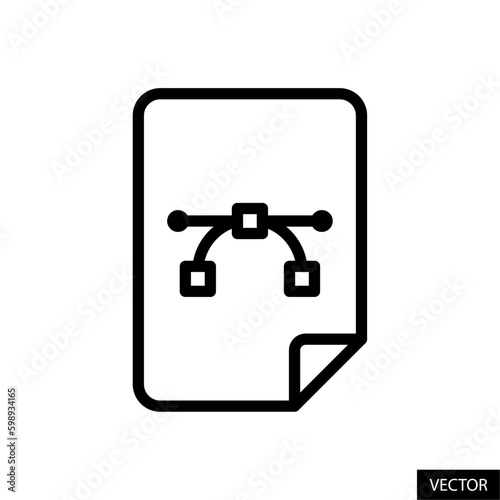 Vector file format, document icon in line style design for website, app, UI, isolated on white background. Editable stroke. Vector illustration.