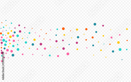 Multicolored Polka Celebrate Vector Transparent
