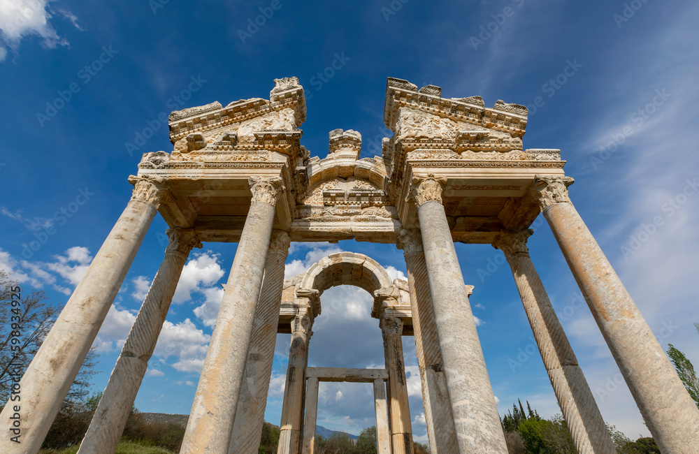 Aydın, TURKEY, May 1, 2023: Afrodisias Ancient city. (Aphrodisias). The common name of many ancient cities dedicated to the goddess Aphrodite. The most famous of cities called Aphrodisias. 