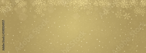 Silver Snow Vector Panoramic Gold Background. Sky