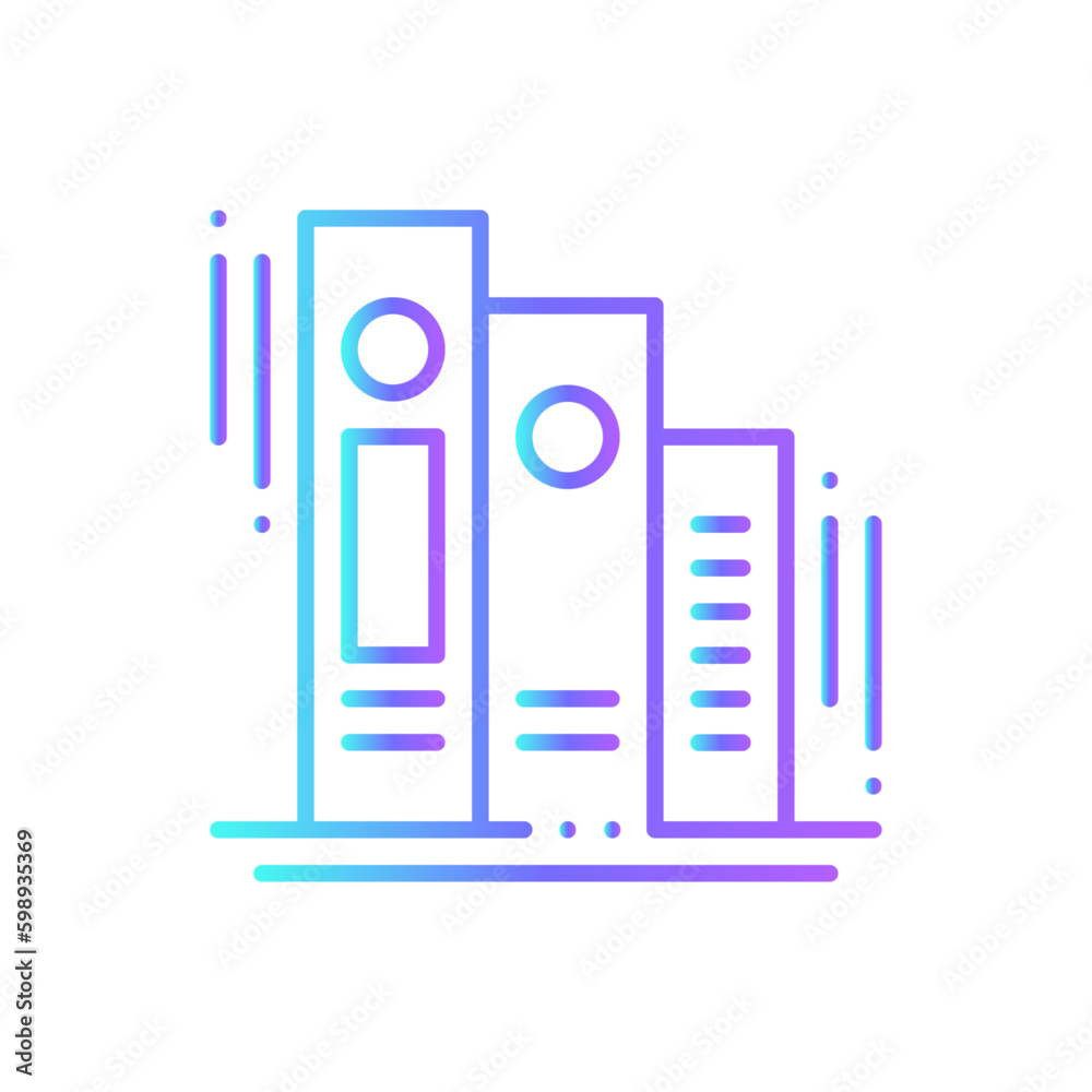 Archive Education icon with blue duotone style. document, paper, folder, organize, page, data, storage. Vector illustration Archive Education icon with blue duotone style. document, paper, folder, organize, page, data, storage. Vector illustration