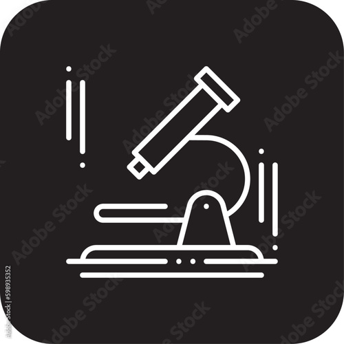 Microscope Education icon with black filled line style. laboratory, research, biology, science, lab, scientific, chemistry. Vector illustration