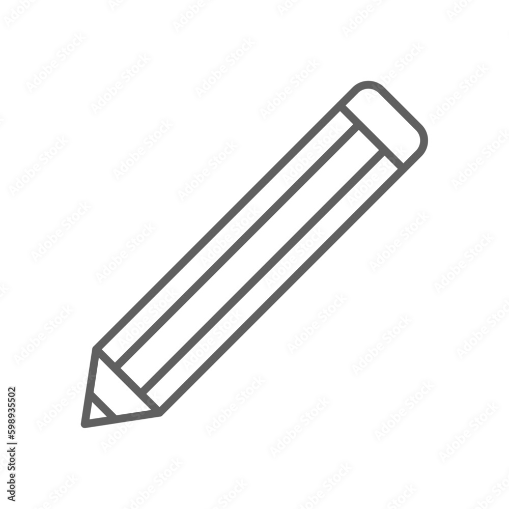 Pencil Education icon with black outline style. design, pen, creative, object, art, drawing, creativity. Vector illustration Pencil Education icon with black outline style. design, pen, creative, object, art, drawing, creativity. Vector illustration