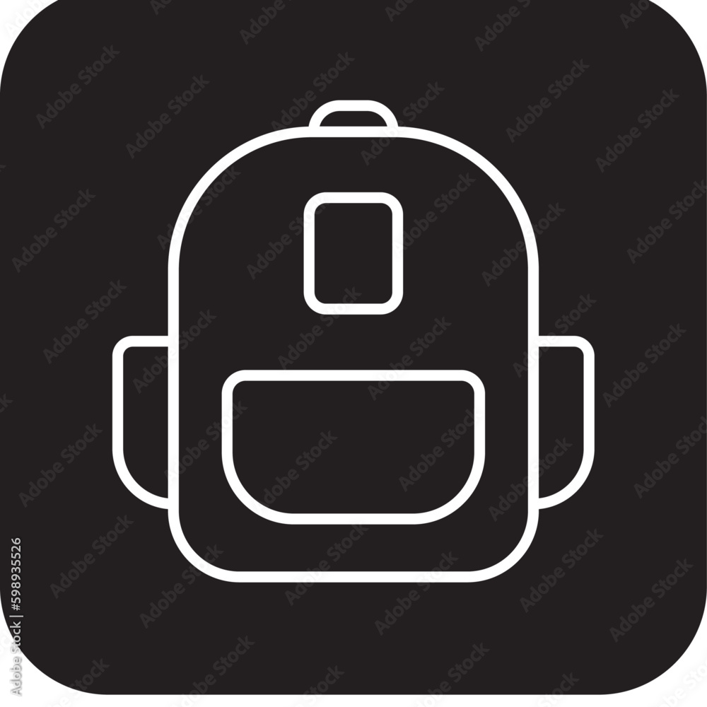 School Bag Education icon with black filled line style. education, backpack, equipment, student, back, pack, fashion. Vector illustration School Bag Education icon with black filled line style. education, backpack, equipment, student, back, pack, fashion. Vector illustration
