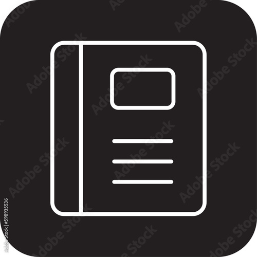Book Education icon with black filled line style. education, library, literature, textbook, paper, dictionary, knowledge. Vector illustration © SkyPark