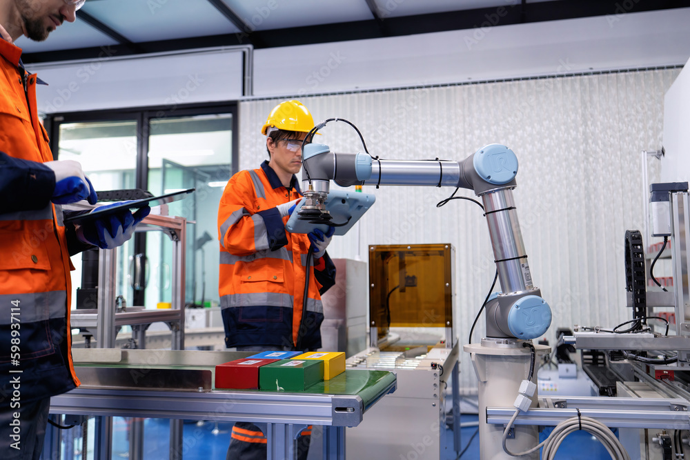 Engineer on training room learn on robotic logistic automation and distribution and trouble shoot Engineer on training room learn on robotic logistic automation and distribution and trouble shoot