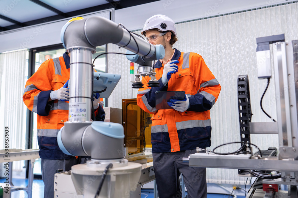 Engineer on training room learn on robotic logistic automation and distribution and trouble shoot Engineer on training room learn on robotic logistic automation and distribution and trouble shoot