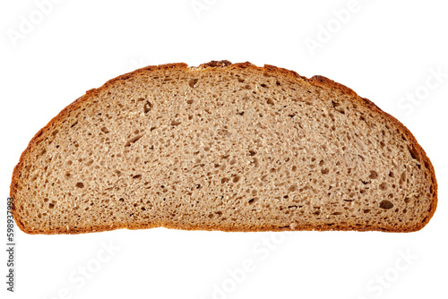 Slice of the bread isolated over the white background