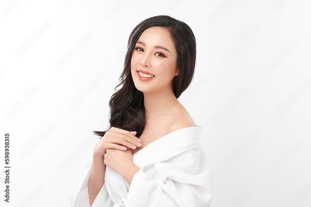 Beautiful young asian woman with clean fresh skin on white background, Face care, Facial treatment, Cosmetology, beauty and spa, Asian women portrait. Beautiful young asian woman with clean fresh skin on white background, Face care, Facial treatment, Cosmetology, beauty and spa, Asian women portrait.