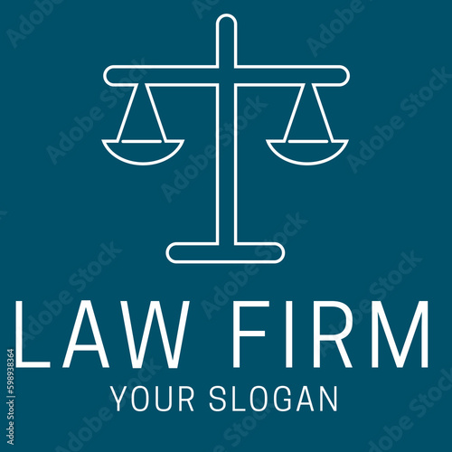 Justice, Scale, and legal icons for Law firm logo. Balance symbol - stock vector  