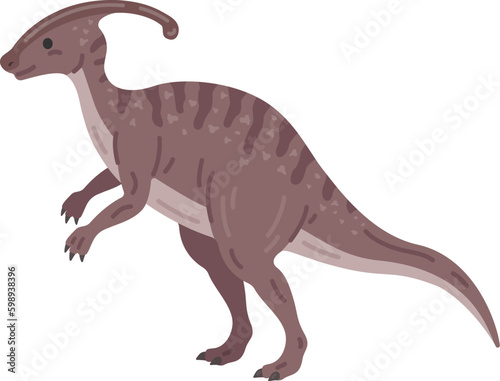 恐竜のパラサウロロフスのイラスト © R-DESIGN