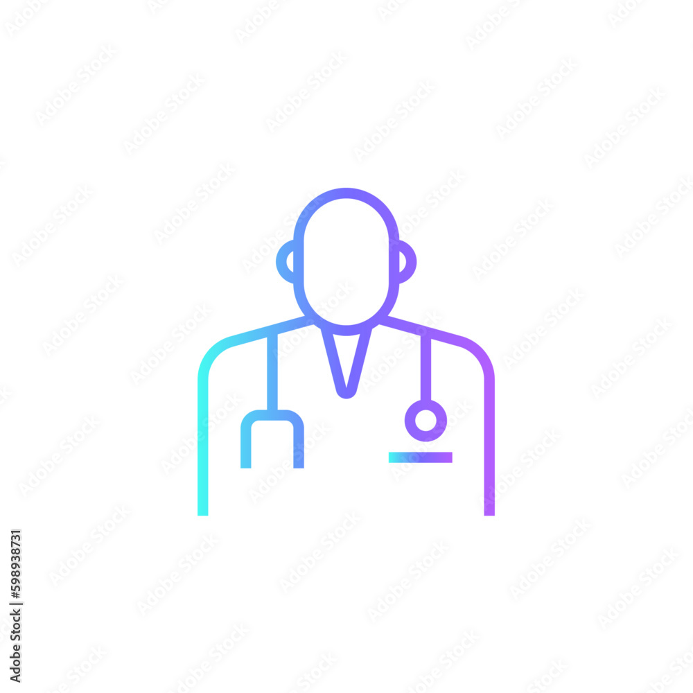 Doctor Digital Healthcare icon with blue duotone style. medical, hospital, health, stethoscope, medic, man, specialist. Vector illustration Doctor Digital Healthcare icon with blue duotone style. medical, hospital, health, stethoscope, medic, man, specialist. Vector illustration