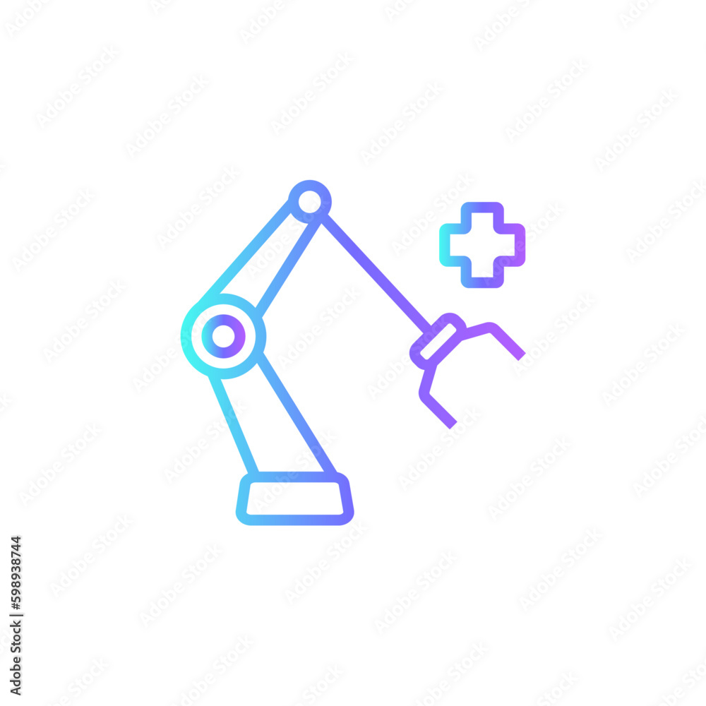 Surgery Bot Digital Healthcare icon with blue duotone style. technology, robot, surgery, artificial, intelligence, future, science. Vector illustration Surgery Bot Digital Healthcare icon with blue duotone style. technology, robot, surgery, artificial, intelligence, future, science. Vector illustration