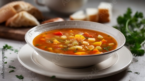 vegetable soup with meatballs
