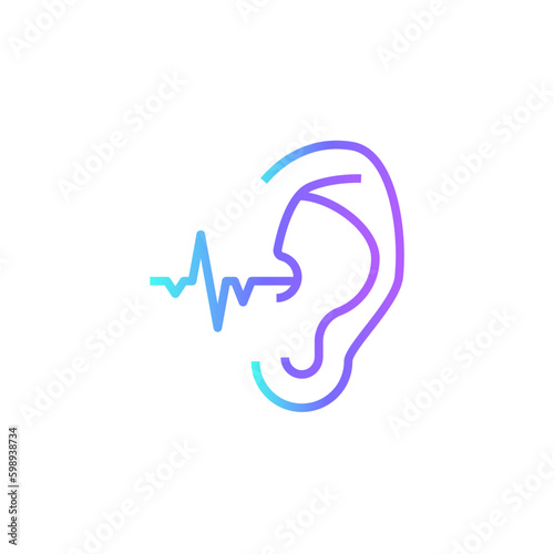 Impulse Digital Healthcare icon with blue duotone style. health, pulse, graph, audio, voice, equalizer, frequency. Vector illustration