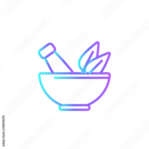 Pestle Mortar Digital Healthcare icon with blue duotone style. medical, medicine, pharmacy, herbal, health, natural, bowl. Vector illustration