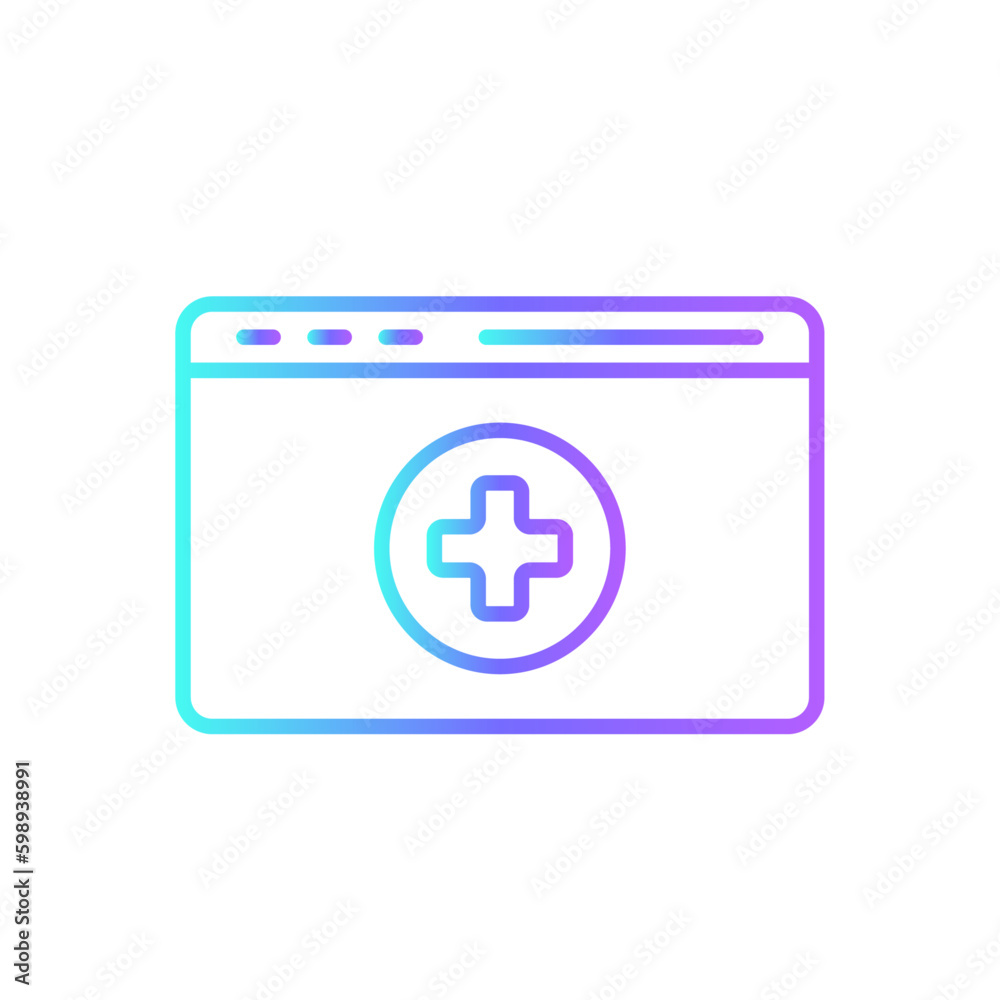 Medical Web Digital Healthcare icon with black outline style. internet, media, health, education, mobile, modern, app. Vector illustration Medical Web Digital Healthcare icon with black outline style. internet, media, health, education, mobile, modern, app. Vector illustration