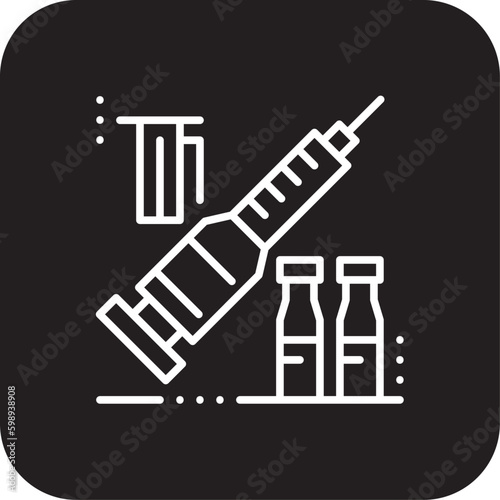 Insulin Pen Digital Healthcare icon with black filled line style. injection, syringe, needle, medical, diabetic, disease, diabet. Vector illustration
