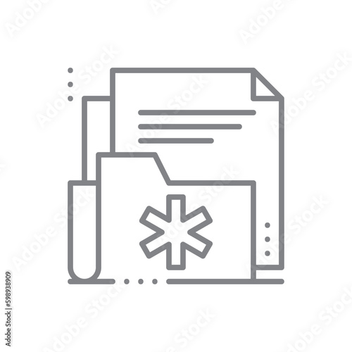 Anamnesis Digital Healthcare icon with black outline style. doctor, hospital, document, history, prescription, information, diagnosis. Vector illustration