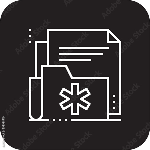Anamnesis Digital Healthcare icon with black filled line style. doctor, hospital, document, history, prescription, information, diagnosis. Vector illustration
