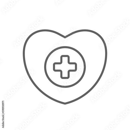 Healthcare Digital Healthcare icon with black outline style. medicine, doctor, emergency, pharmacy, stethoscope, consultation, diagnosis. Vector illustration