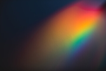 Colorful lens flare leak on paper texture. Film photography effect