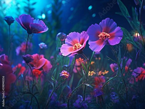 Spring Flower Natural Background Illustration AI Generative © Imam Lutfi