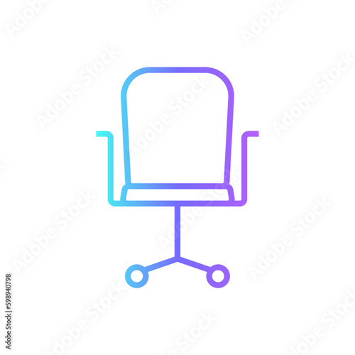 Chair Meeting icon with blue duotone style. office, conference, table, room, training, seminar, desk. Vector illustration